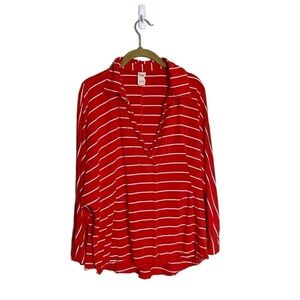 Free People Red Striped Top